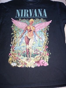 Nirvana in Utero portrait graphic t-shirt black Women's Medium - Picture 1 of 2