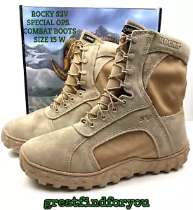 NEW! ROCKY S2V DESERT TAN WATERPROOF INSULATED SPEC. OPS MILITARY BOOT  SIZE 15W - Picture 1 of 10