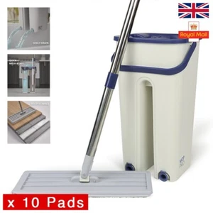 Juego de fregona y cubo Mop PRO multifuncional lavado y secado exprimidor plano 360 + 10 almohadillas - Imagen 1 de 13