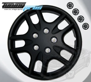 Wheel Rims Skin Cover 15" Inch Matte Black Hubcap -Style 523 15 Inches Qty 4pcs- - Picture 1 of 4