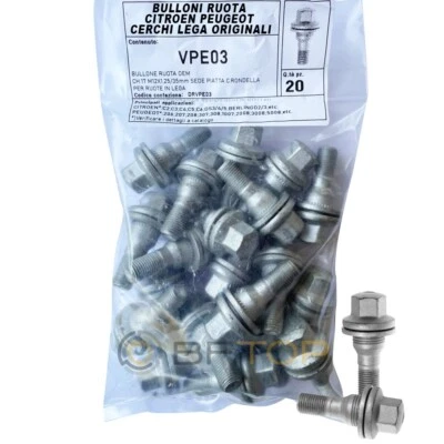 Bulloni ruota CITROEN PEUGEOT cerchi in lega originali KIT 20 pz. - Immagine 1 di 2
