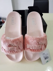 PUMA X FENTY Pink Faux Fur SLIDES New 362266-04 women - Picture 1 of 5