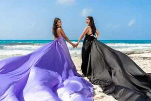 Long Flying Dress | Flying Dress for Photoshoot| Long Train Dress | Photoshoot - Picture 1 of 6