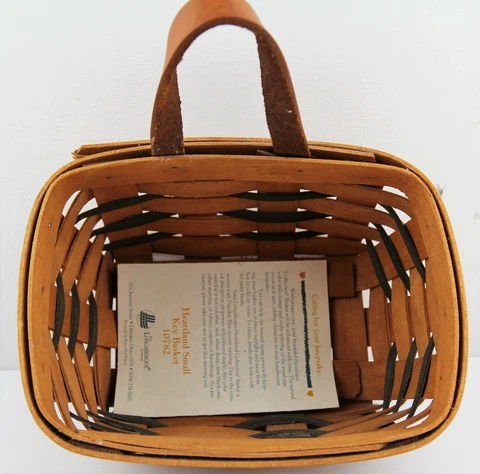 Longaberger 1994 Heartland Small Key Basket Leather Strap, Tag Cover