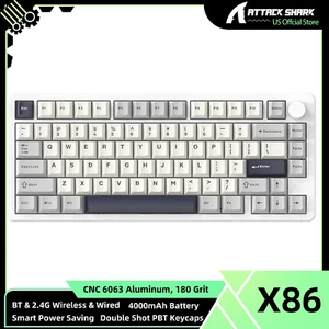 Teclado mecánico con junta triple modelo inalámbrico de aluminio completo Attack Shark X86 - Imagen 1 de 26