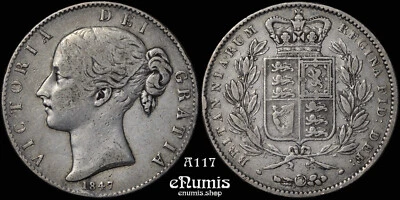 Great Britain, Victoria, Crown 1847, VF+/aXF - Image 1 of 4