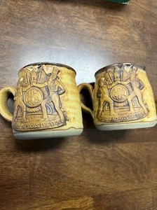 Vintage Hands Across the Sea Pottery Coffee Mugs Great Britain And United States - Picture 1 of 6