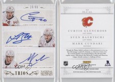2013 National Treasures Trios /60 Curtis Glencross Sven Baertschi Rookie Auto RC