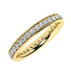 3 Mm  100% Natural Round Cut Diamonds Full Eternity Ring In 18K Yellow Gold