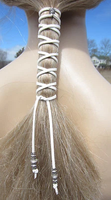 Leather Hair Ties Wraps Ponytail Holders BOHO Bohemian Clothing Braid ins - Image 1 of 4
