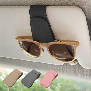 Paquete de 2 soportes magnéticos para gafas de sol para visera de coche clip de cuero para todas las gafas - Imagen 1 de 29
