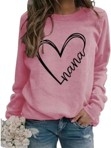 WERYSMGK Nana Sweatshirt For Women Casual Long Sleeve Crew Neck Graphic Pullover - Picture 1 of 1