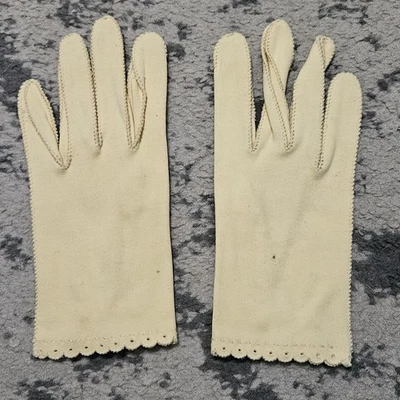 Guantes de cuero Crescendoe vintage a medida todo algodón Goldenrod para mujer talla 7, Foto 1 de 3