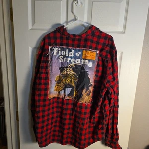 Angry Minnow Field & Stream Men's Flannel Shirt Size XL Red & Black Checkered - Picture 1 of 8