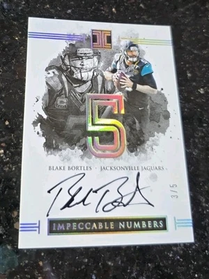 2016 Panini Impeccable BLAKE BORTLES Platinum # 3/5 On Card Auto eBay 1/1 🔥 - Image 1 of 3