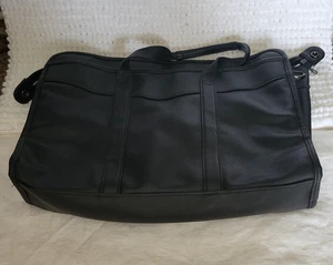 Heritage Portfolio bag Vinyl Zipper Top 3 section pockets briefcase soft sided - Picture 1 of 15