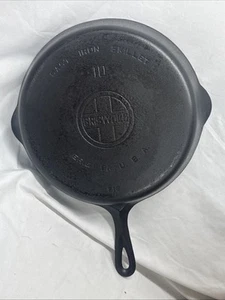 SARTÉN DE HIERRO FUNDIDO GRISWOLD #10 716 A de colección doble vertido logotipo de bloque grande - Imagen 1 de 11