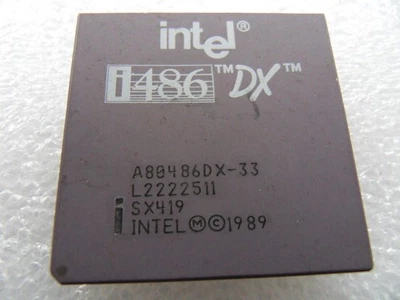 CPU Intel i486 DX A80486DX-33 SX419 Goldpin - Bild 1 von 2