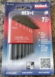 HEX KEY Set of 7 Eklind Hex-L Inch 1/4 - 5/64 Industrial Quality MADE IN USA New - Picture 1 of 2