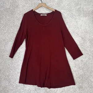 Vestido túnica swing lino óxido grande rayón/spandex cuello redondo mangas 3/4 - Imagen 1 de 7