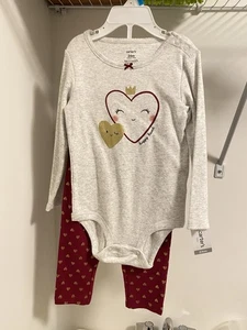 Mädchen 2 teiliges Outfit Happy Hearts Langarm mit Herz Hose 24m Neu mit Etikett Neu - Bild 1 von 3