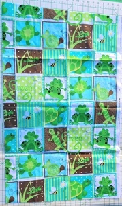 2009 "G is for Green" Turtle Frog Lizard-Patty Reed Designs Cotton Quilt Fabric - Picture 1 of 3
