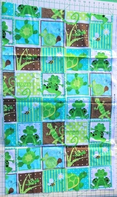 2009 "G is for Green" Turtle Frog Lizard-Patty Reed Designs Cotton Quilt Fabric - Image 1 of 3