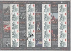 GREAT BRITAIN 2007 WEMBLY STADIUM FULL SHEET "EMILE" SPELLING ERROR MINT NH - Picture 1 of 3