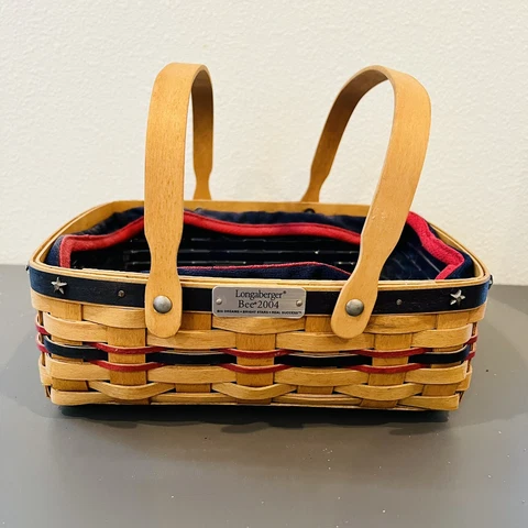 NWT Longaberger 2004 Bee Basket Big Dreams Bright Stars with Two Liners Cover