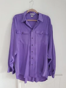 Vintage Tibbett Kirk Lilac Silk Shirt, Size UK M Chest 40" Immaculate - Picture 1 of 12