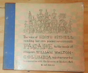 Edith Sitwell 78 RPM- Record Set COLUMBIA MM 829 Facade To William Walton Music - Foto 1 di 4