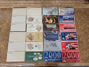 Lot of 21 United States Mint Uncirculated P+D Coins Sets 80's-2000's - Picture 1 of 14