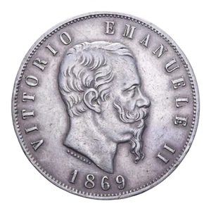5 LIRE 1869 MILANO VITT. EMANUELE II - Picture 1 of 2