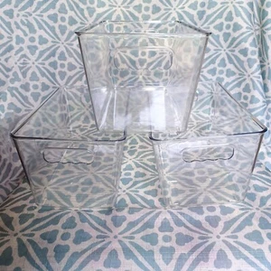Organizers and Storage Bins, 3 PK Plastic Clear Storage Bin, BPA Free 10.5x6x5 - Picture 1 of 6