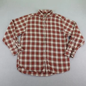 Wolverine Shirt Men Large Red Gray Plaid Flannel Button Up Utility Workwear Work - Picture 1 of 12