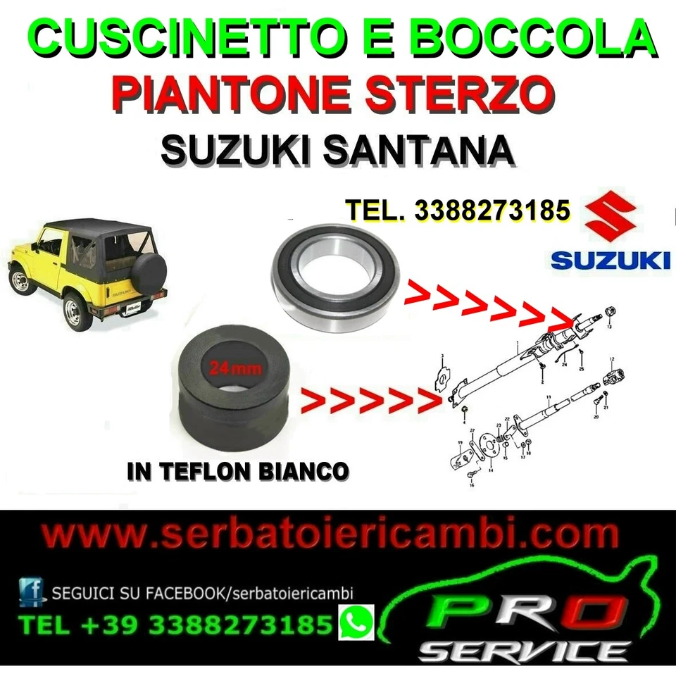 Suzuki Santana VSE Boccola e Cuscinetto Piantone di qualità canna Sterzo 24mm - Immagine 1 di 1