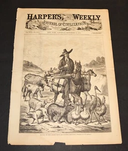 Atq Front Page HARPER'S WEEKLY Magazine September 13, 1873 #872 "RETURN ARTIST" - Picture 1 of 1
