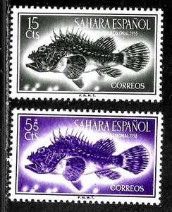 HICK GIRL-BEAUTIFUL MINT SPAINISH SAHARA SC#70 & B27 FISH X3605 - Picture 1 of 2