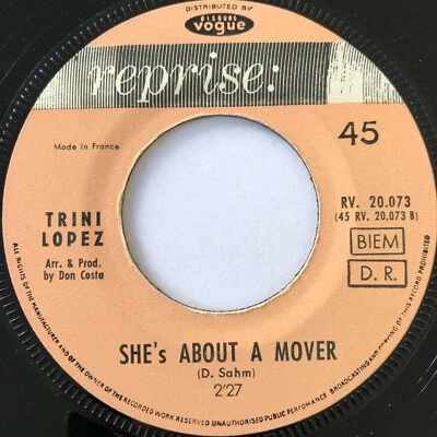 TRINI LOPEZ - She's about a mover 7" (60's US Mod R&B) - Photo 1/2