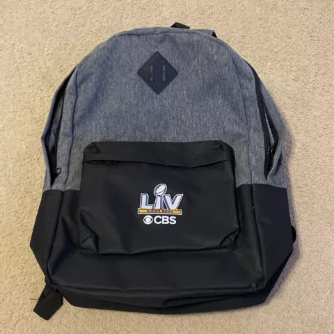 Super Bowl LIV NFL 2020 Chiefs/49ers CBS Grey/Black Backpack - NEW Cover