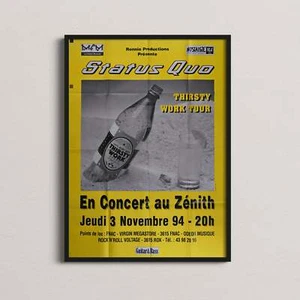 Original Vintage Poster - Status Quo - " Thirsty Work" - Zenith - 1994 - Bild 1 von 3