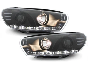 VW Scirocco 3 Scheinwerfer LED Tagfahrlicht schwarz+europw. Zulassung SWV33LGXB - Bild 1 von 5