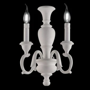 Applique da parete in legno classico vintage bianco shabby chic - Picture 1 of 1