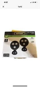 Defiant Motion Activated Flood Lights - Black - 2 Pack - 450 Lumens LED Dc - Picture 1 of 8
