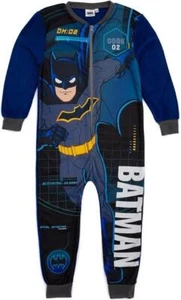 DC Comics Batman Boys One Piece Black Overall | Superhero Fleece Jumpsuit PJS - Picture 1 of 5