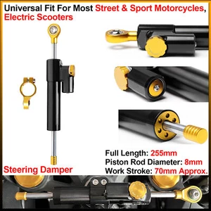 Universal Steering Damper For Most Street & Sport Motorcycles, Electric Scooters - Picture 1 of 17