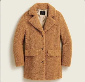 NWT J. Crew Women's Teddy Sherpa Jacket Coat - Adobe Clay - Size XX Small - Picture 1 of 2
