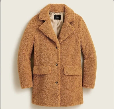 NWT J. Crew Women's Teddy Sherpa Jacket Coat - Adobe Clay - Size  Medium - Image 1 of 2
