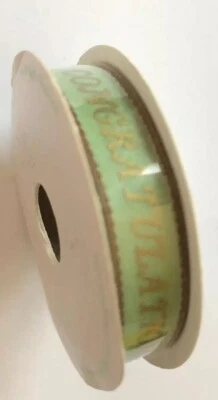 CINTA VERDE FELICITACIONES (1 rollo) Casado•Baby Shower•Celebración•Fiesta •Boda Foto 1 de 4