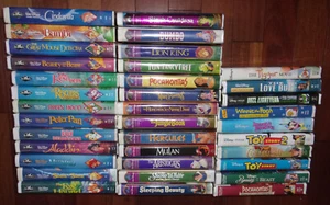 36- Disney VHS Movie Lot - Black Diamond/Masterpiece - Aladdin/Beauty/Toy Story - Picture 1 of 4